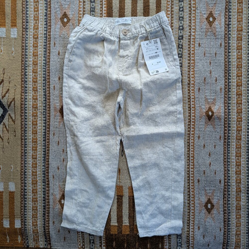 Zara 3-4T, Tan Linen Pants